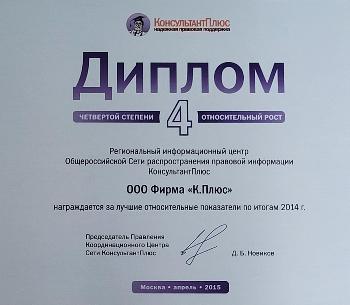 За лучшие относительные показатели 2014 г.